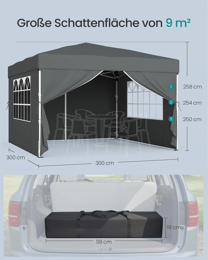 Songmics Sulankstomas paviljonas 3 x 3 m