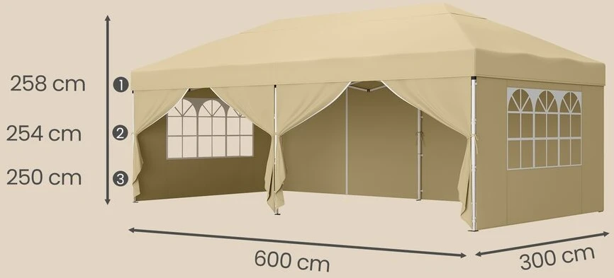 Songmics Sulankstomas paviljonas 6 x 3 m
