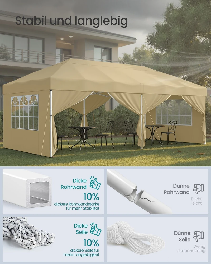 Songmics Sulankstomas paviljonas 3 x 6 m