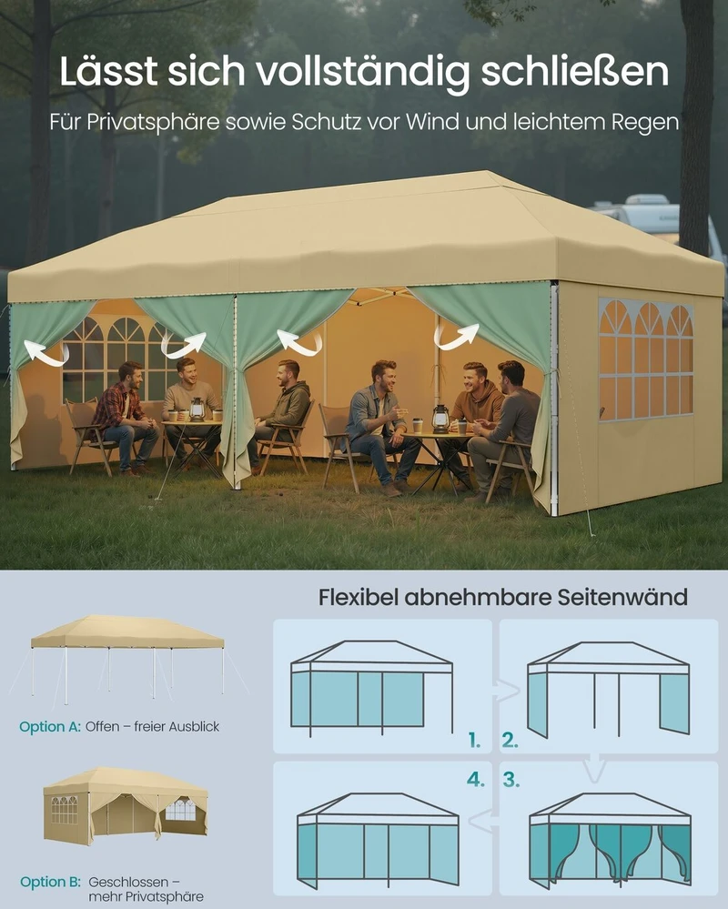 Songmics Sulankstomas paviljonas 3 x 6 m