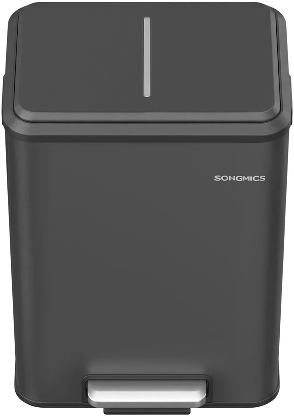 Songmics Šiukšliadėžė juoda 2 x 15 l
