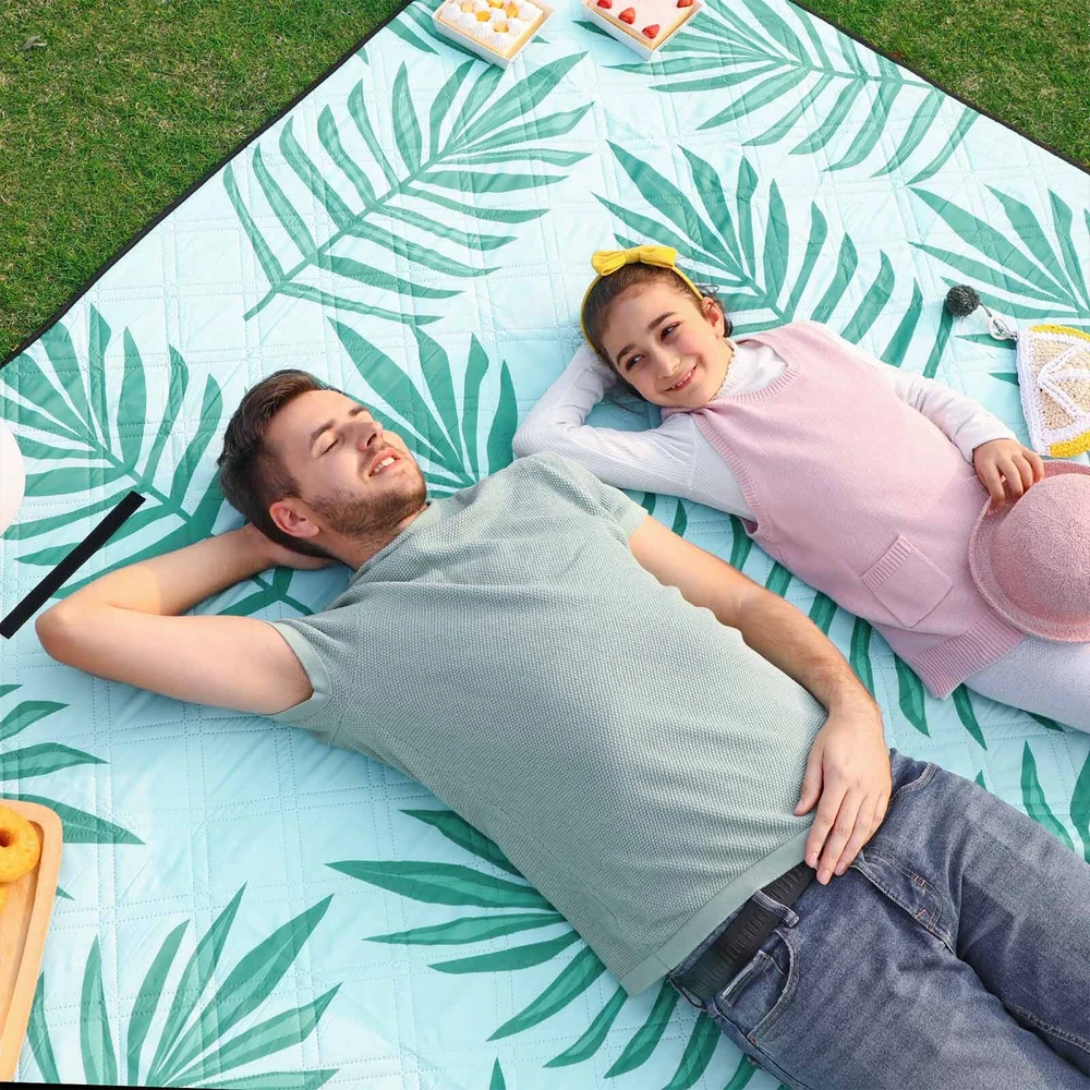Songmics Piknikinė antklodė, 200x200 cm, mėlyna