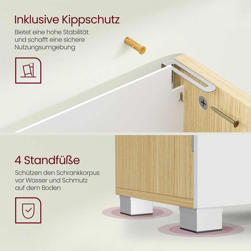 Songmics Praustuvas 70x30x63,8 cm, smėlio spalvos MDF
