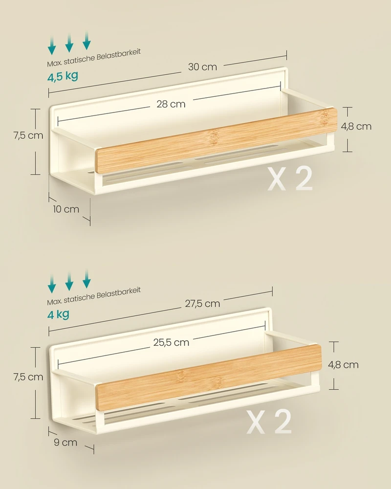 Songmics Magnetinių prieskonių lentynų rinkinys
