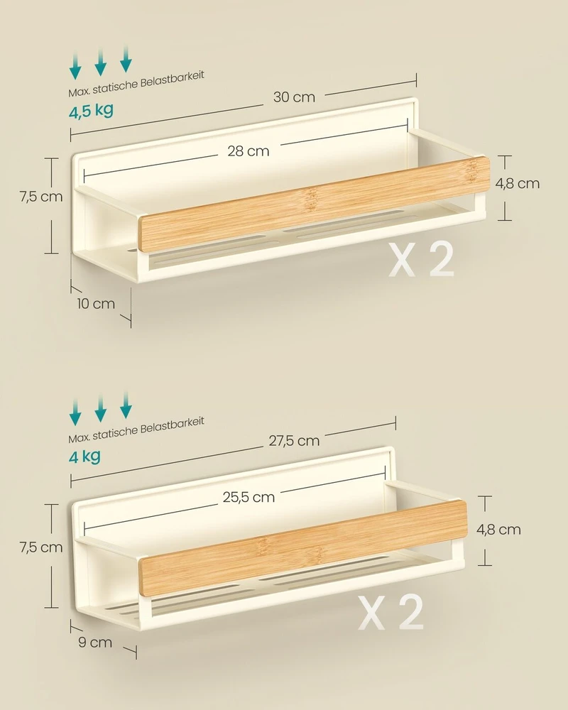 Songmics Magnetinių prieskonių lentynų rinkinys