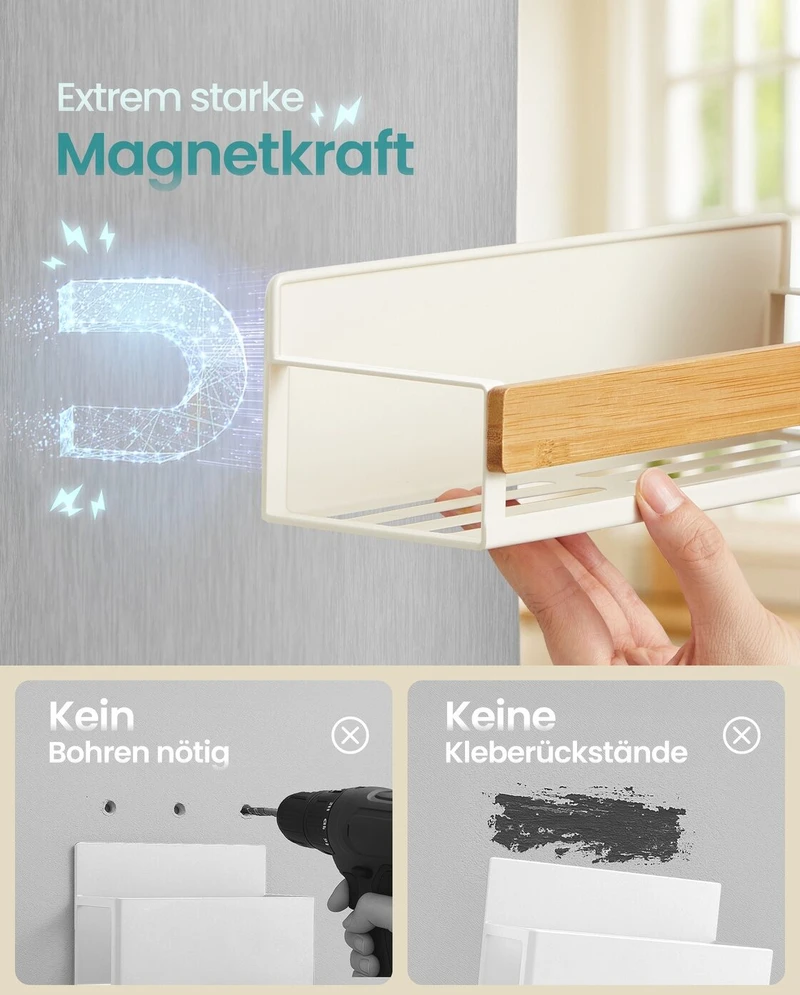 Songmics Magnetinių prieskonių lentynų rinkinys