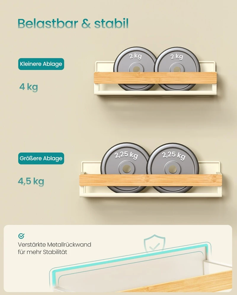 Songmics Magnetinių prieskonių lentynų rinkinys