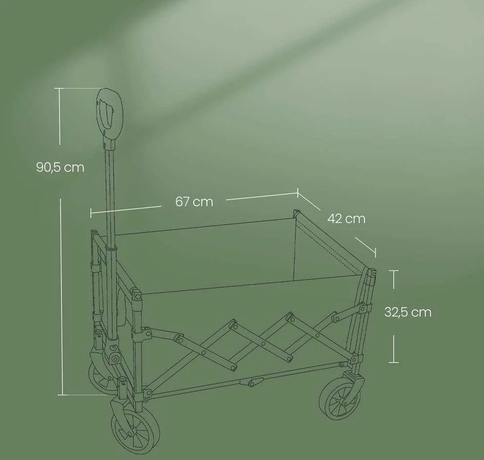 Songmics Sulankstomas vežimėlis pilkas