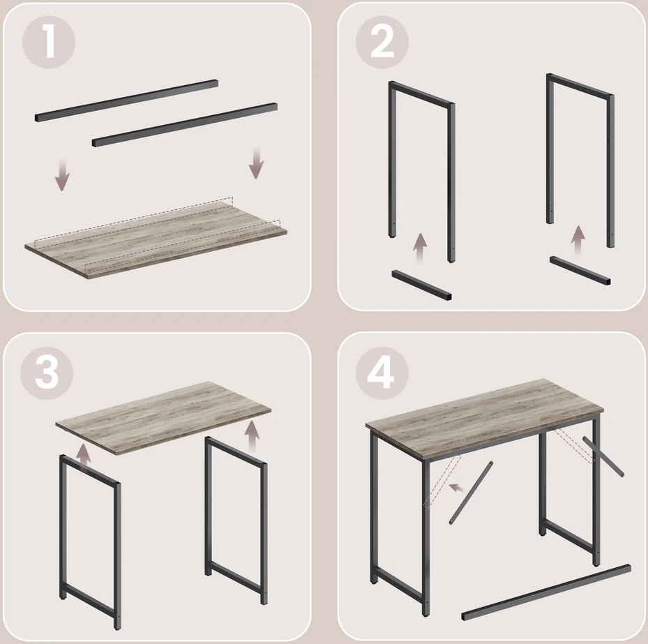 Songmics Rašomasis stalas 100x50x75 cm juodas