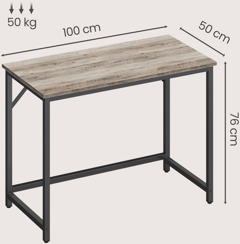 Songmics Rašomasis stalas 100x50x75 cm juodas