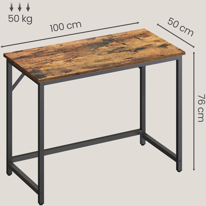 Songmics Stalas kompiuteriui 100x50x75,5 cm juodas