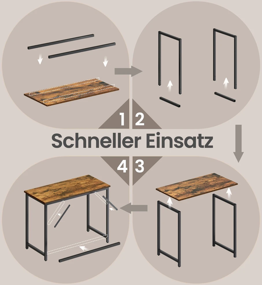 Songmics Stalas kompiuteriui 100x50x75,5 cm juodas