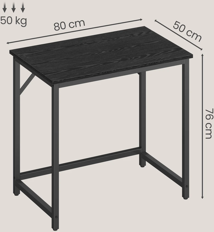 Songmics Kompiuterio stalas juodas 50x80x76 cm