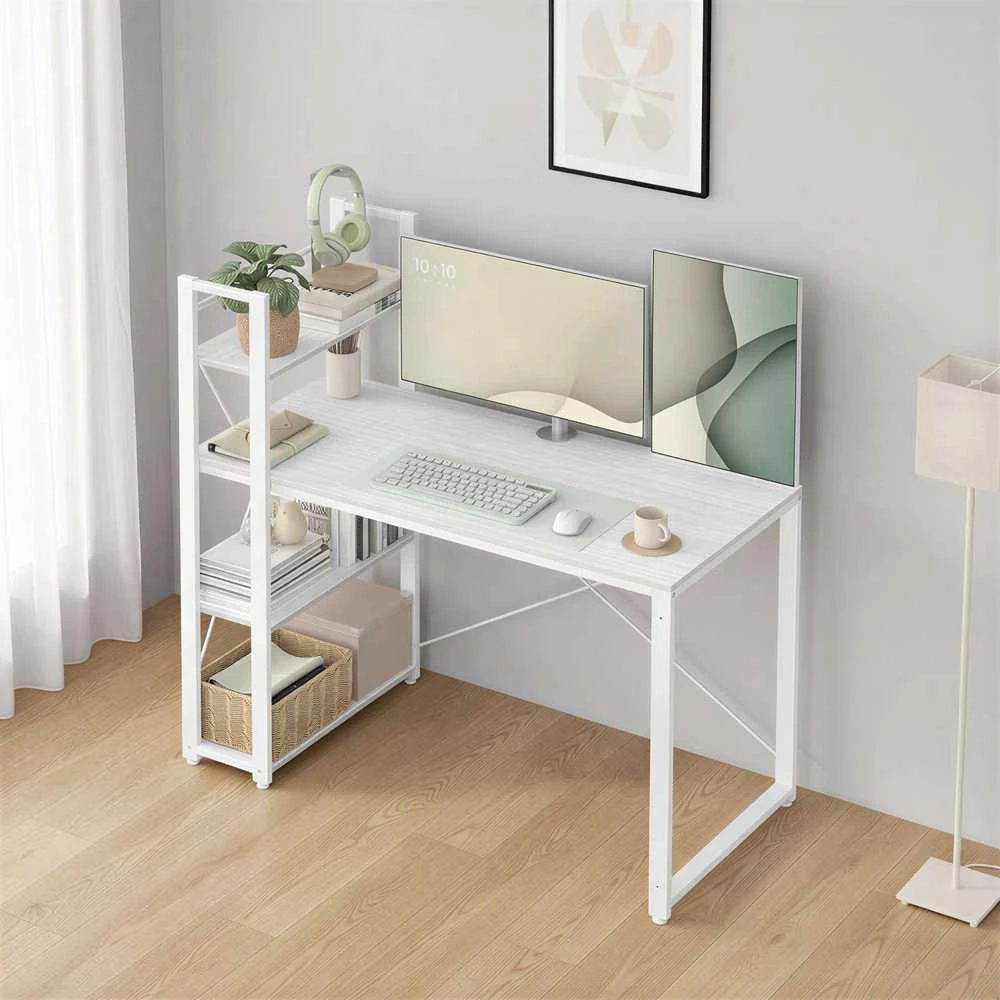 Songmics Rašomasis stalas 120x60x120,1 cm baltas