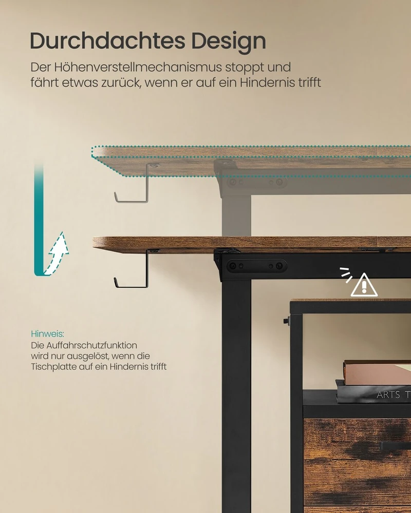 Songmics Reguliuojamo aukščio elektrinis stalas 60 x 160 x (72-120) cm