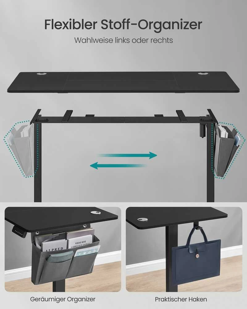 Songmics Reguliuojamo aukščio elektrinis stalas 60 x 160 x (72-120) cm
