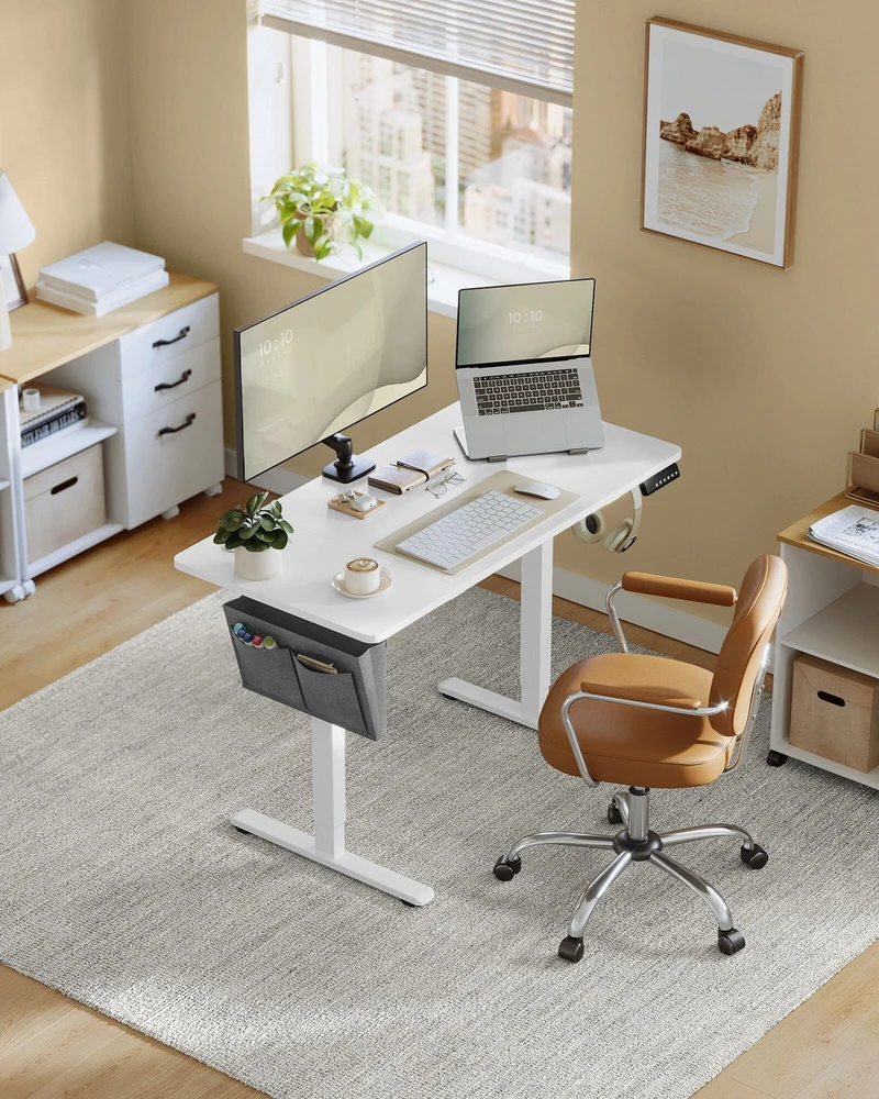 Songmics Reguliuojamo aukščio elektrinis stalas 60 x 120 x (72-120) cm