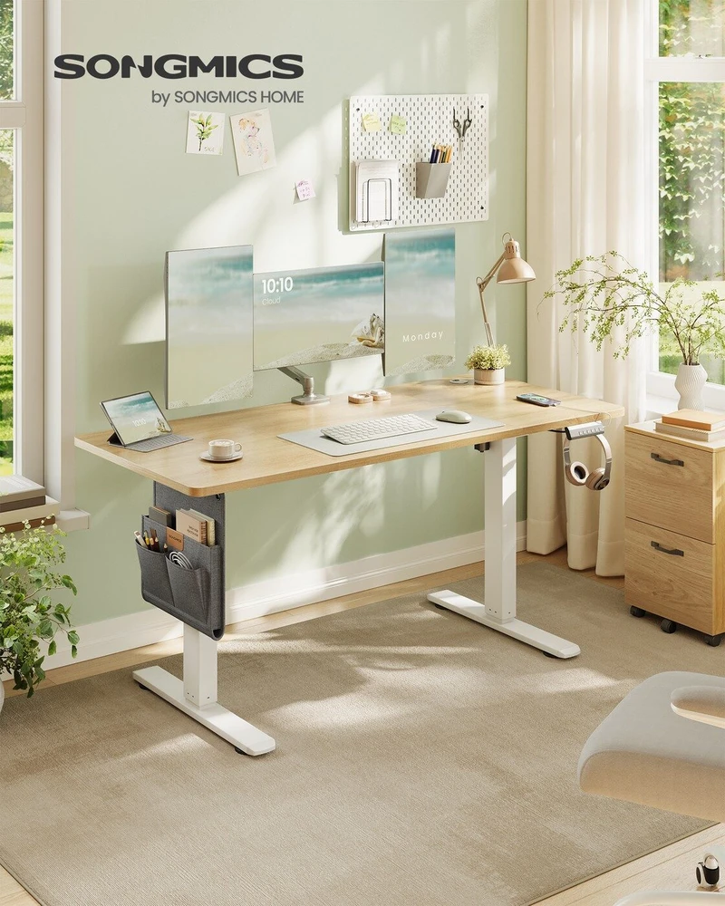 Songmics Reguliuojamo aukščio stalas 140x60x 72-120cm