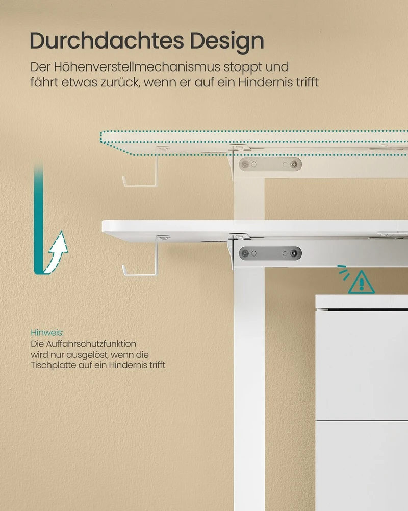 Songmics Reguliuojamo aukščio elektrinis stalas 70 x 160 x (72-120) cm