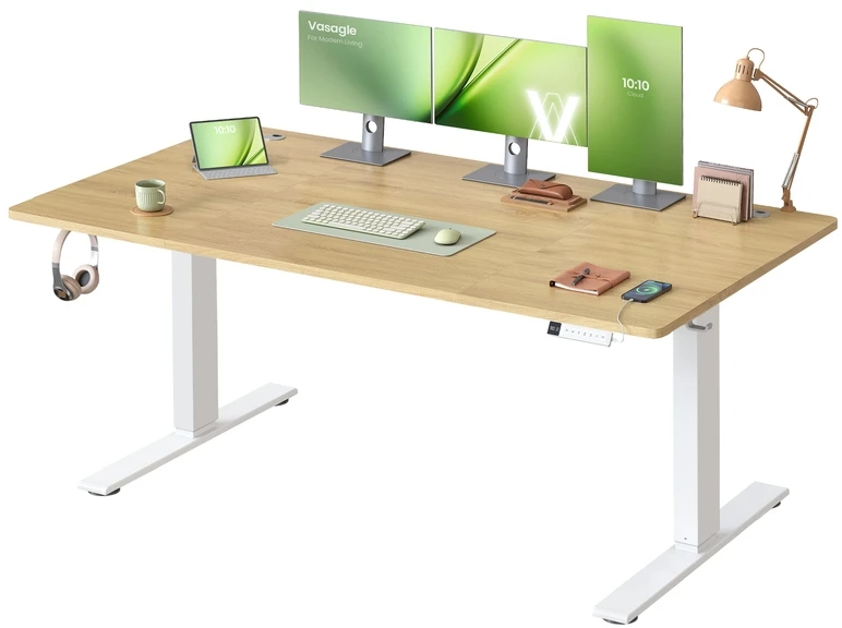 Songmics Reguliuojamo aukščio rašomasis stalas 160 × 80 x 72-120cm