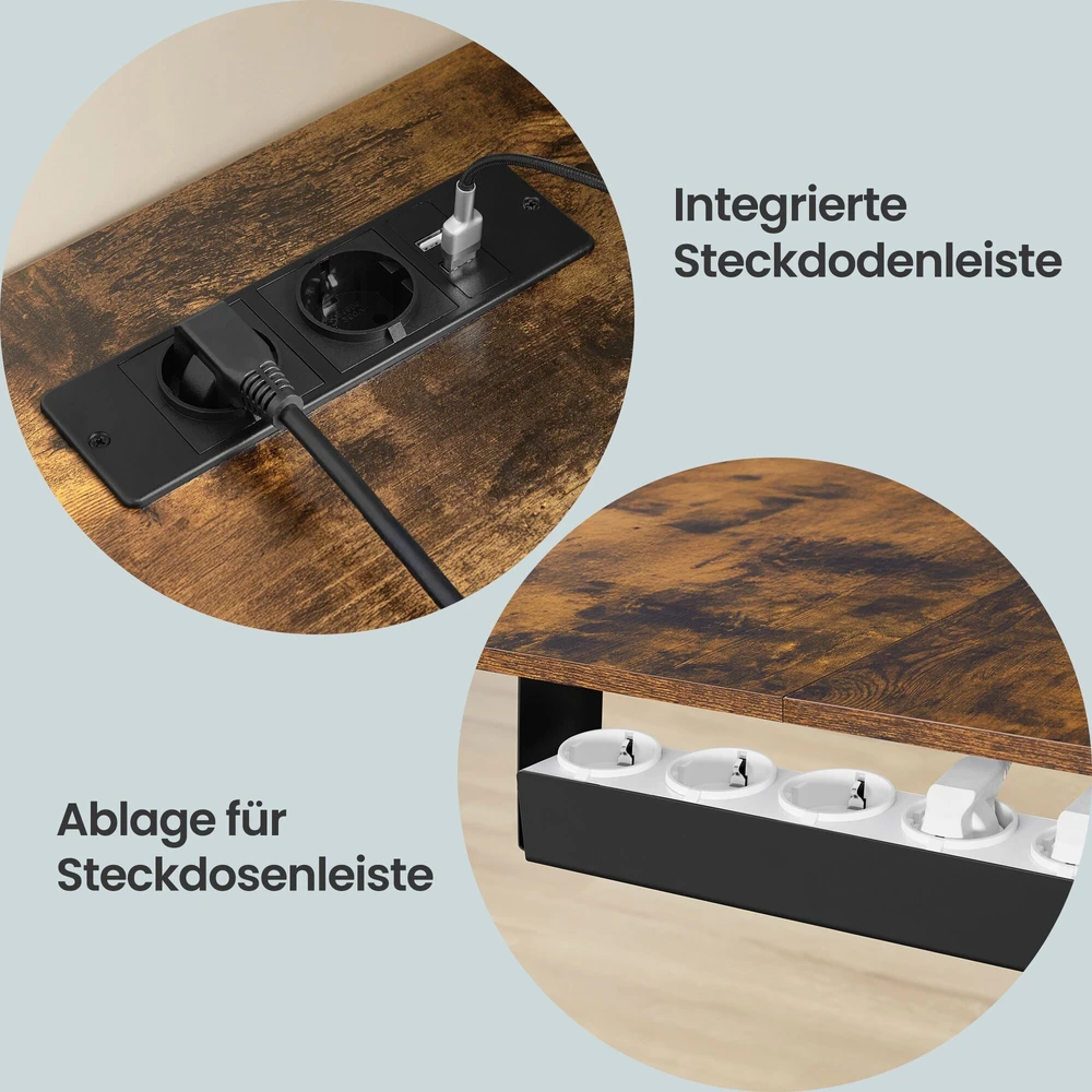 Songmics Reguliuojamo aukščio stalas 160 x 140 x 72-120cm