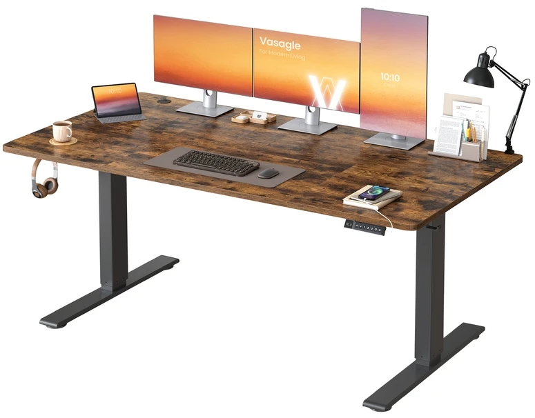 Songmics Reguliuojamo aukščio stalas 160 × 80 × (72–120) cm