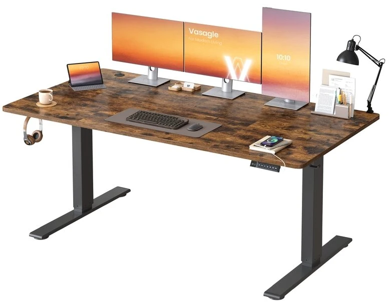 Songmics Reguliuojamo aukščio stalas 160 × 80 × (72–120) cm