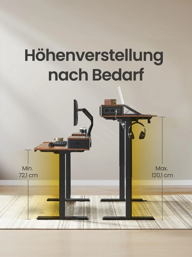 Songmics Reguliuojamo aukščio stalas 120 x 60 x 72-120cm