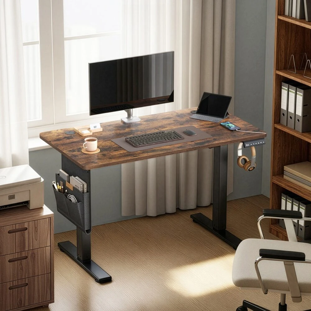 Songmics Reguliuojamo aukščio stalas 100 x 60 x 72-120cm