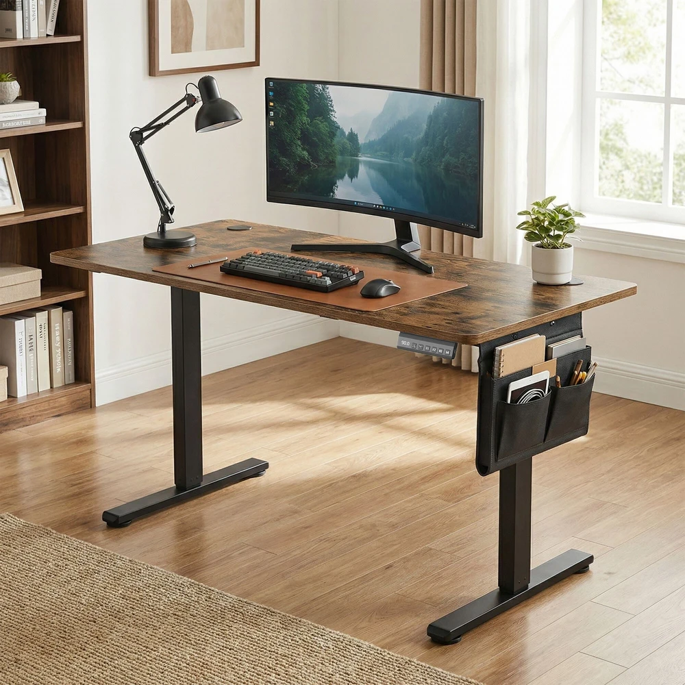 Songmics Reguliuojamo aukščio stalas 60 x 140 x (72–120) cm