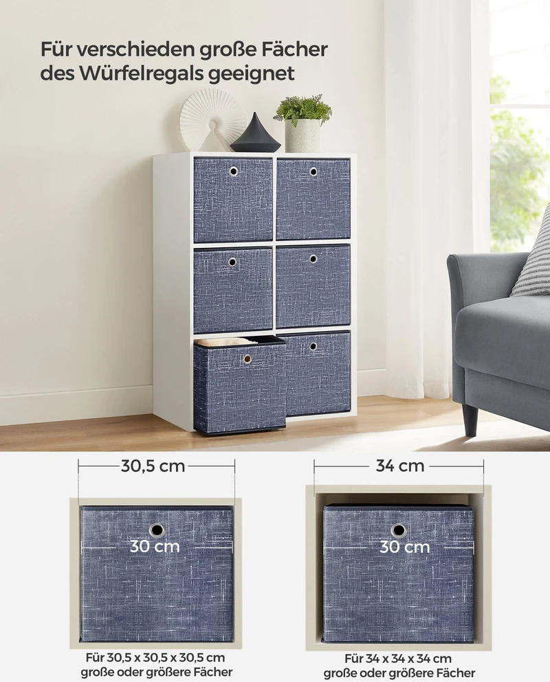 Songmics Dėžutės rinkinys iš 6 rūko mėlynos spalvos