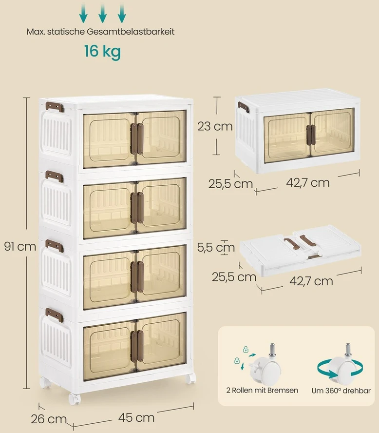 Songmics Daiktadėžės 26 × 45 × 91 cm