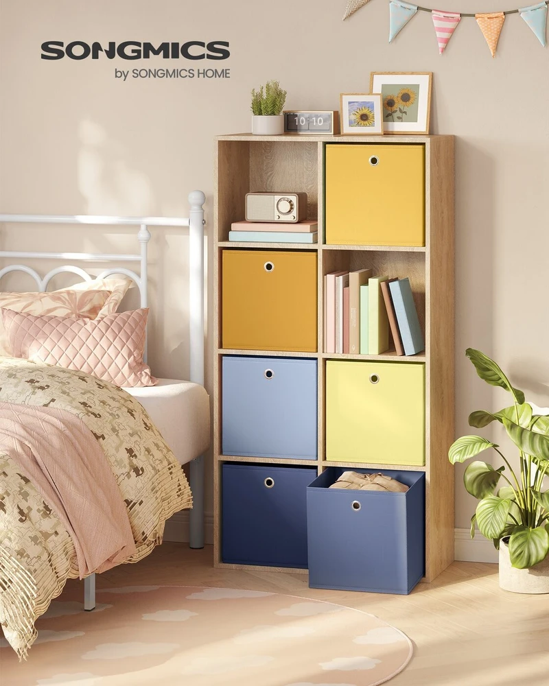 Songmics Sandėliavimo dėžių rinkinys 6 vnt. 33x33x33 cm mėlynos spalvos audinys