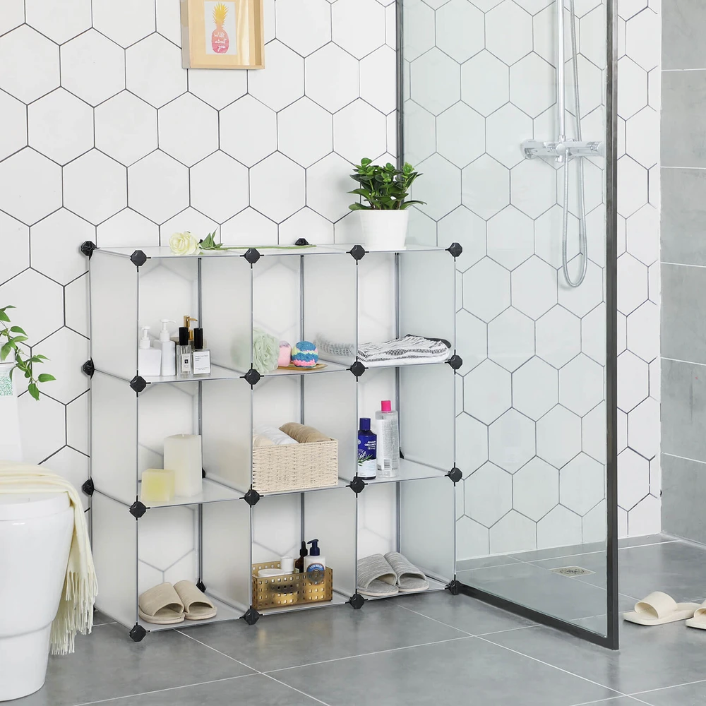 SONGMICS modulinė plastikinė lentyna su 9 lentynomis 93 x 31 x 123 cm LPC115S