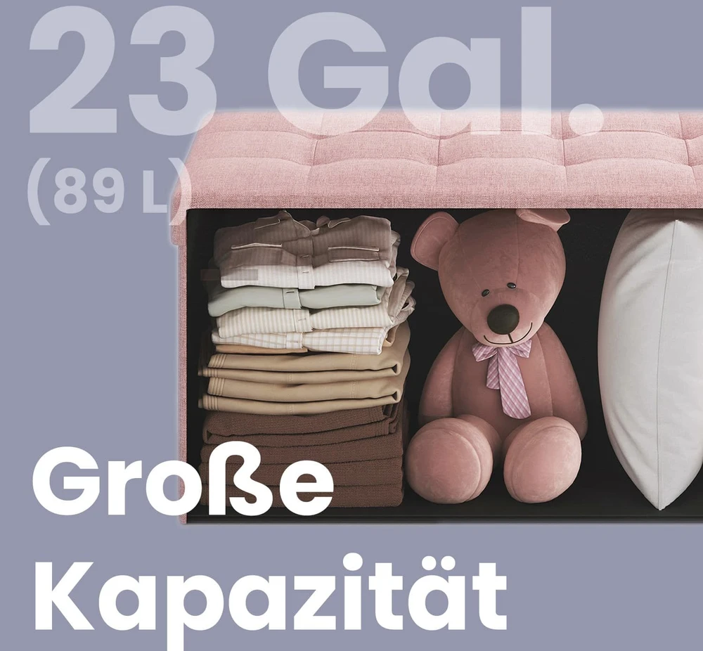 SONGMICS suoliukas su daiktų laikymo dėže, 38 x 76 x 38 cm, sėdimoji dėžė, lovos suoliukas