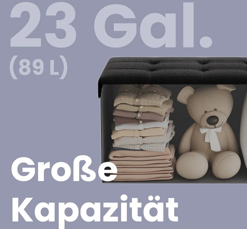 SONGMICS suoliukas su saugojimo vieta, 38 x 76 x 38 cm, sėdimoji dėžė