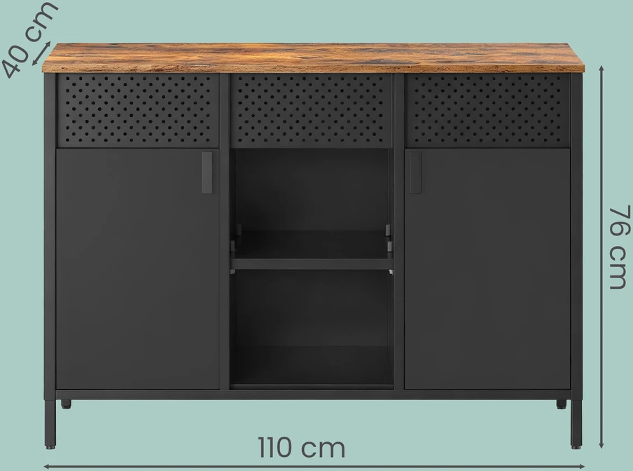 Songmics Spintelė su dvigubomis durimis 40x110x76 cm