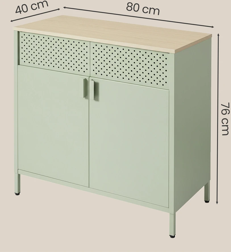 Songmics Metalinė spintelė 80 x 40 x 76 cm
