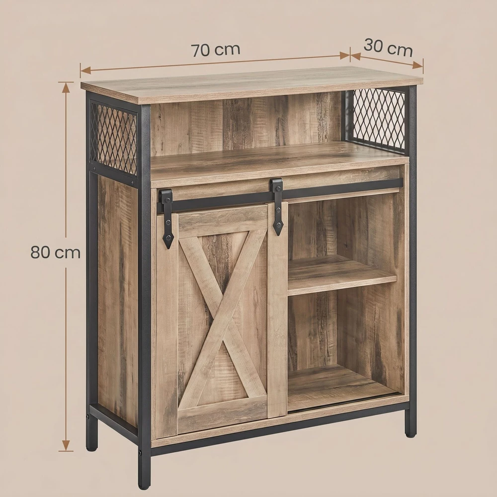 Songmics Spintelė su stumdomomis durimis 70 x 30 x 80 cm