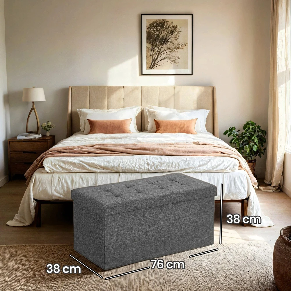 Songmics Pufas su daiktadėže 76x38x38 cm, 300 kg apkrova