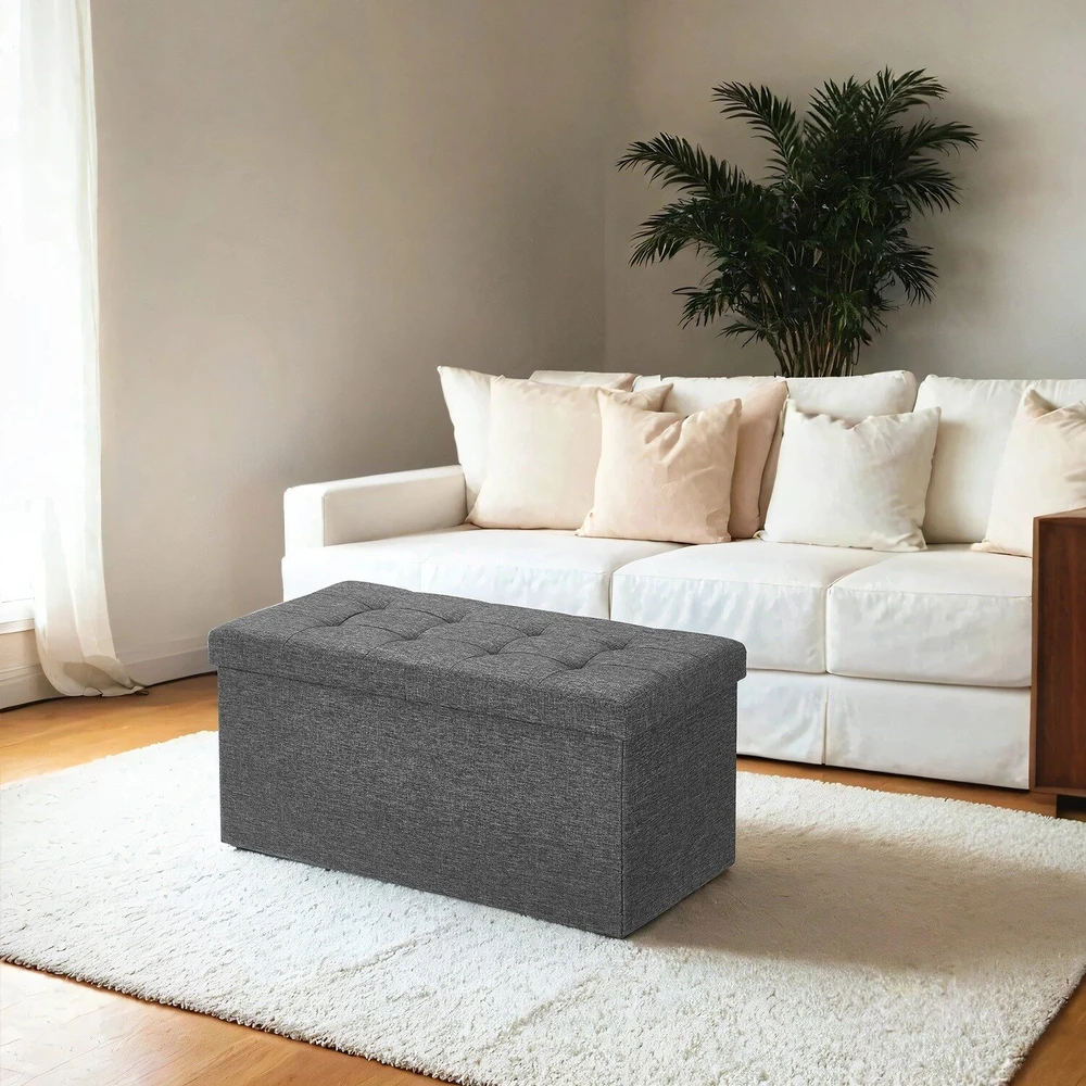 Songmics Pufas su daiktadėže 76x38x38 cm, 300 kg apkrova