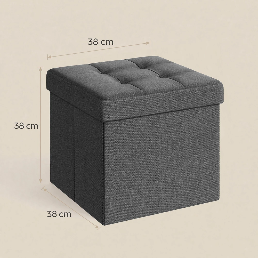 Songmics Pufas 38x38x38 cm tamsiai pilka