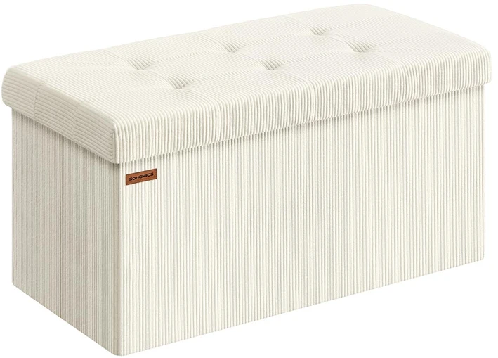 Songmics Pufas, 38x76x38 cm, kreminis