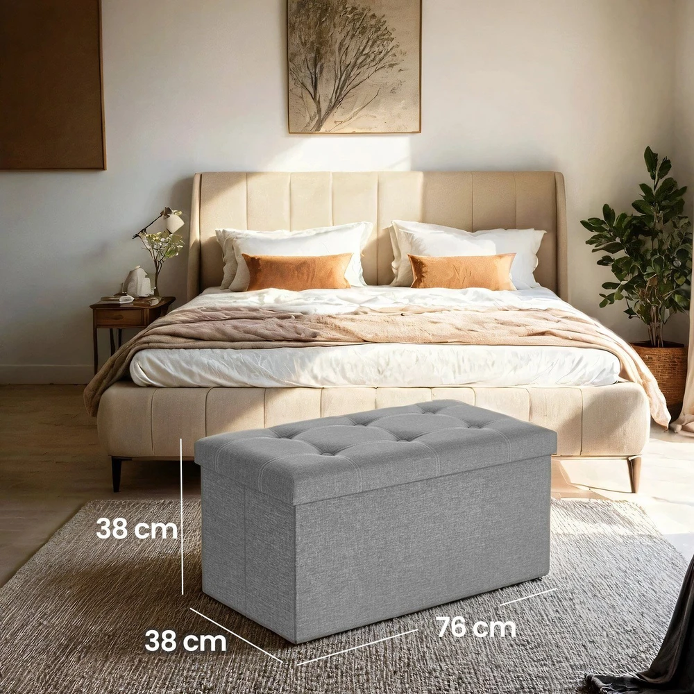 Pufas-daiktadėžė SONGMICS 76x38x38 cm 300 kg