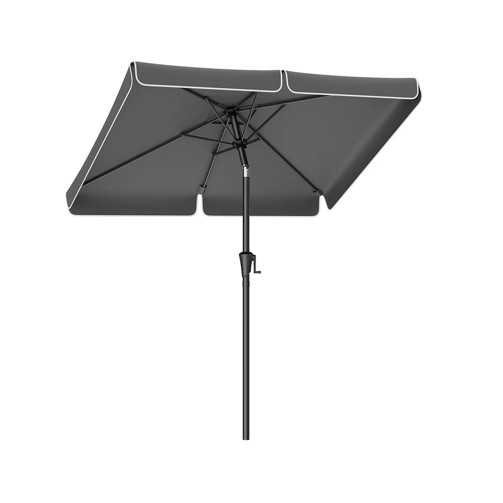 Songmics Skėtis 200 x 150 cm stačiakampio formos pilkos spalvos