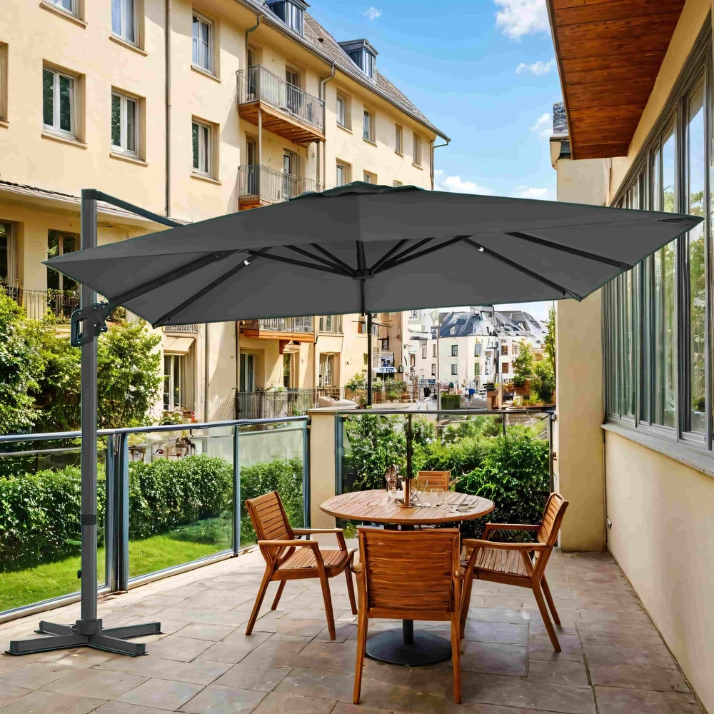 Songmics Skėtis 290 x 290 cm, konsolinis skėtis, sodo skėtis