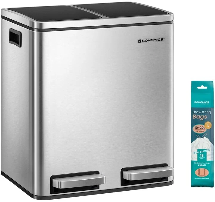 Songmics Atliekų rūšiavimo sistema 30 litrų (2 x 15 l)