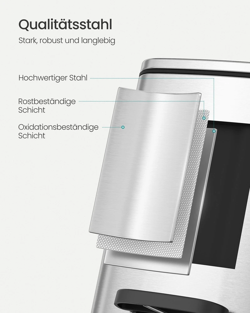 Songmics Kosmetikos dėžė 6 litrų metalinio sidabro spalvos