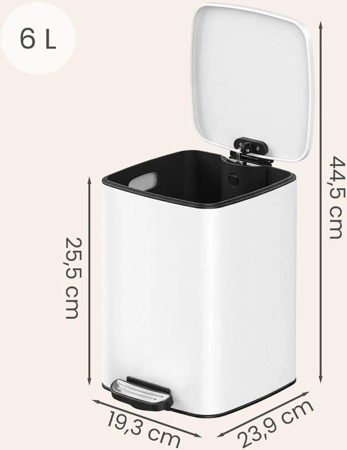 Songmics Šiukšliadėžė 6 l