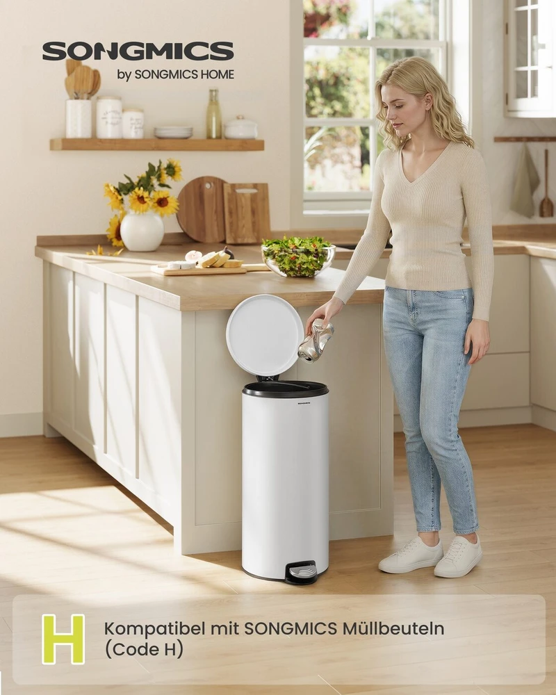 Songmics Šiukšlių dėžė 30 l